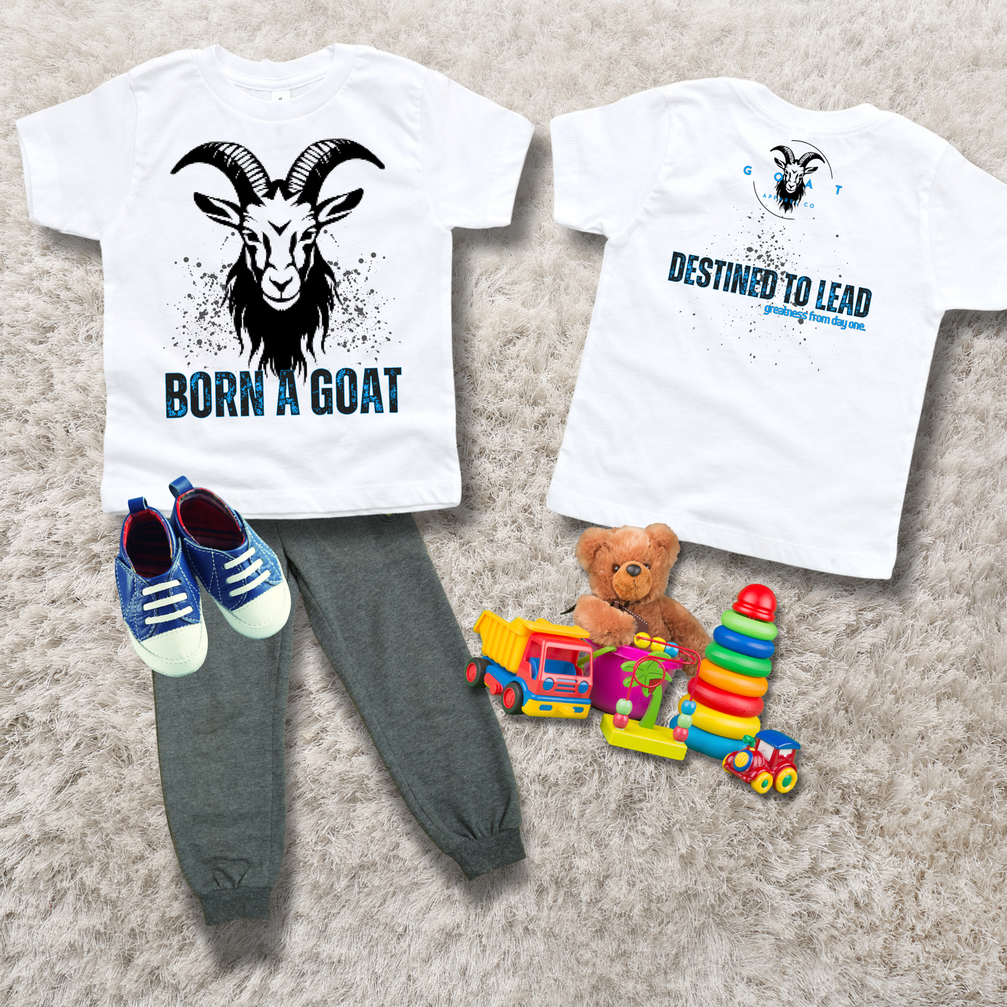 Born A Goat Blue - Short Sleeve - Toddler