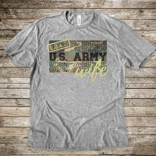 U.S. Army Wife T-Shirt - Bella + Canvas 3001 - Available in Multiple Colors